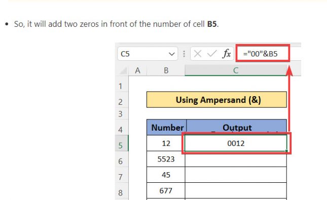 how to add 0 in excel